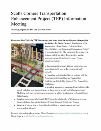 Scotts Corners Transportation Enhancement Project TEP Information Meeting