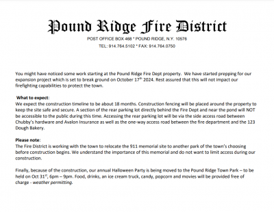 Fire District Letter