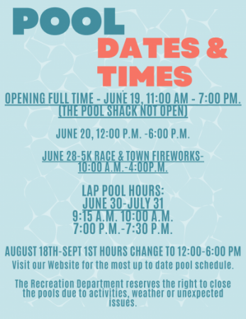 Pool Dates & Times