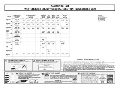 Westchester County General Election Sample Ballot