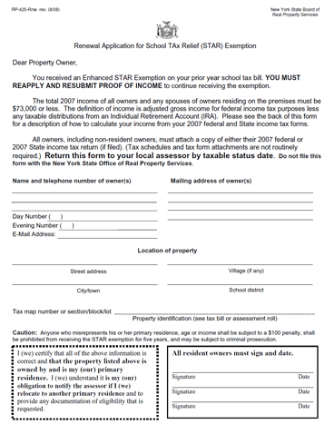 Senior Citizen Exemption Form | Town of Pound Ridge New York Official