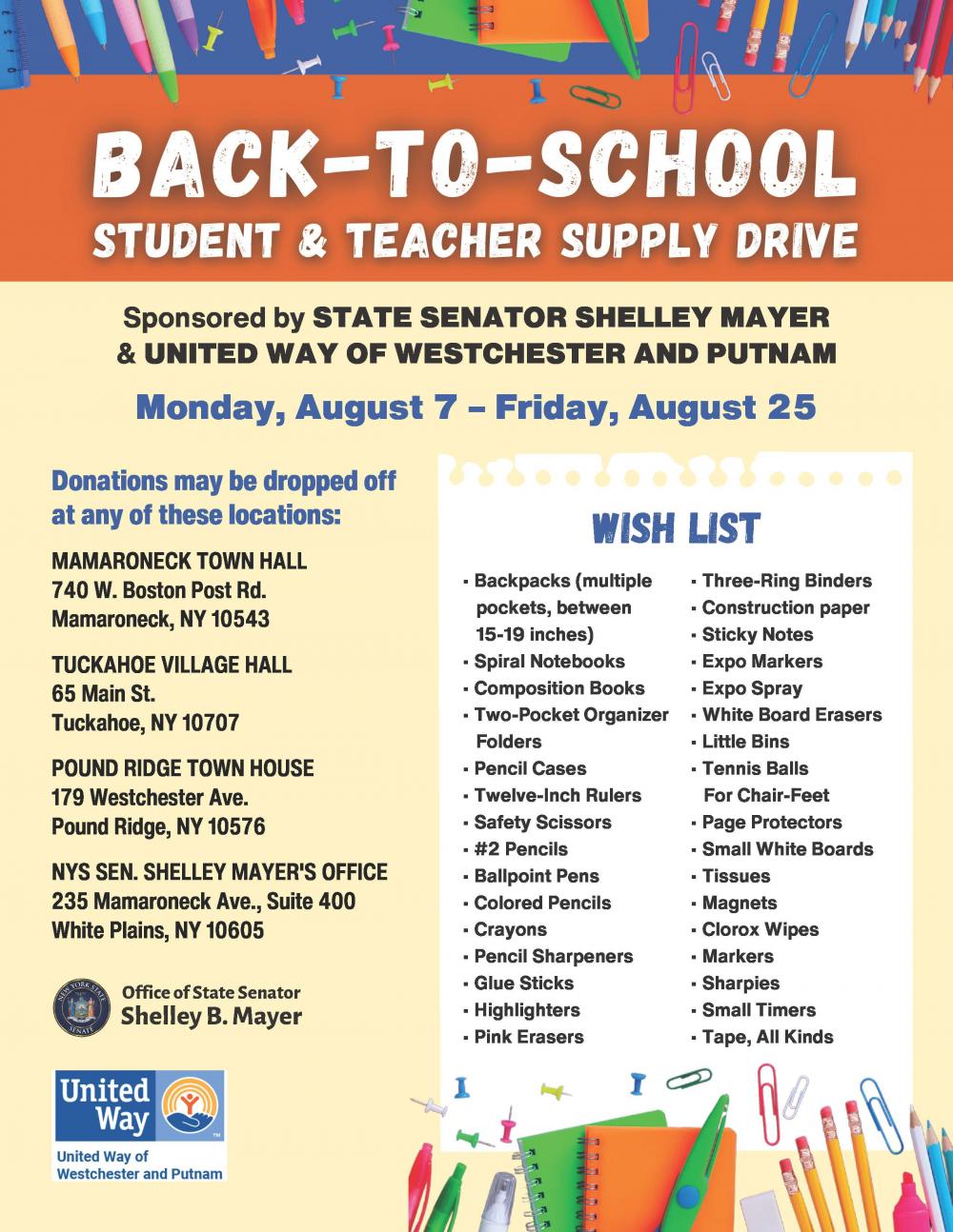 Back-To-School Student & Teacher Supply Drive | Town of Pound