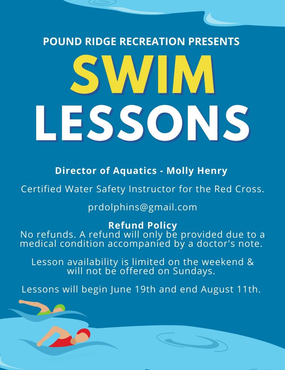 Swim Lessons Town of Pound Ridge New York Official site