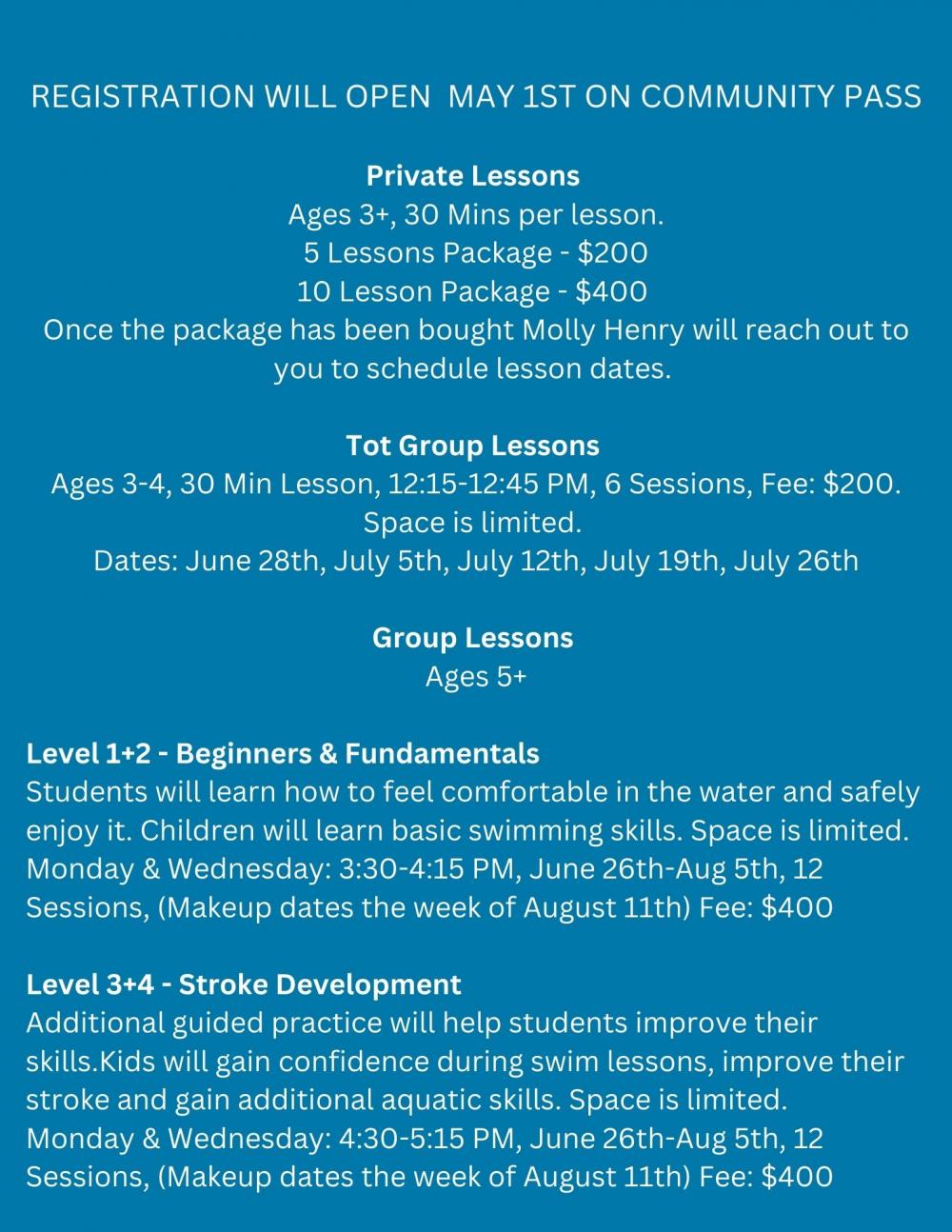 Swim Lessons Town of Pound Ridge New York Official site
